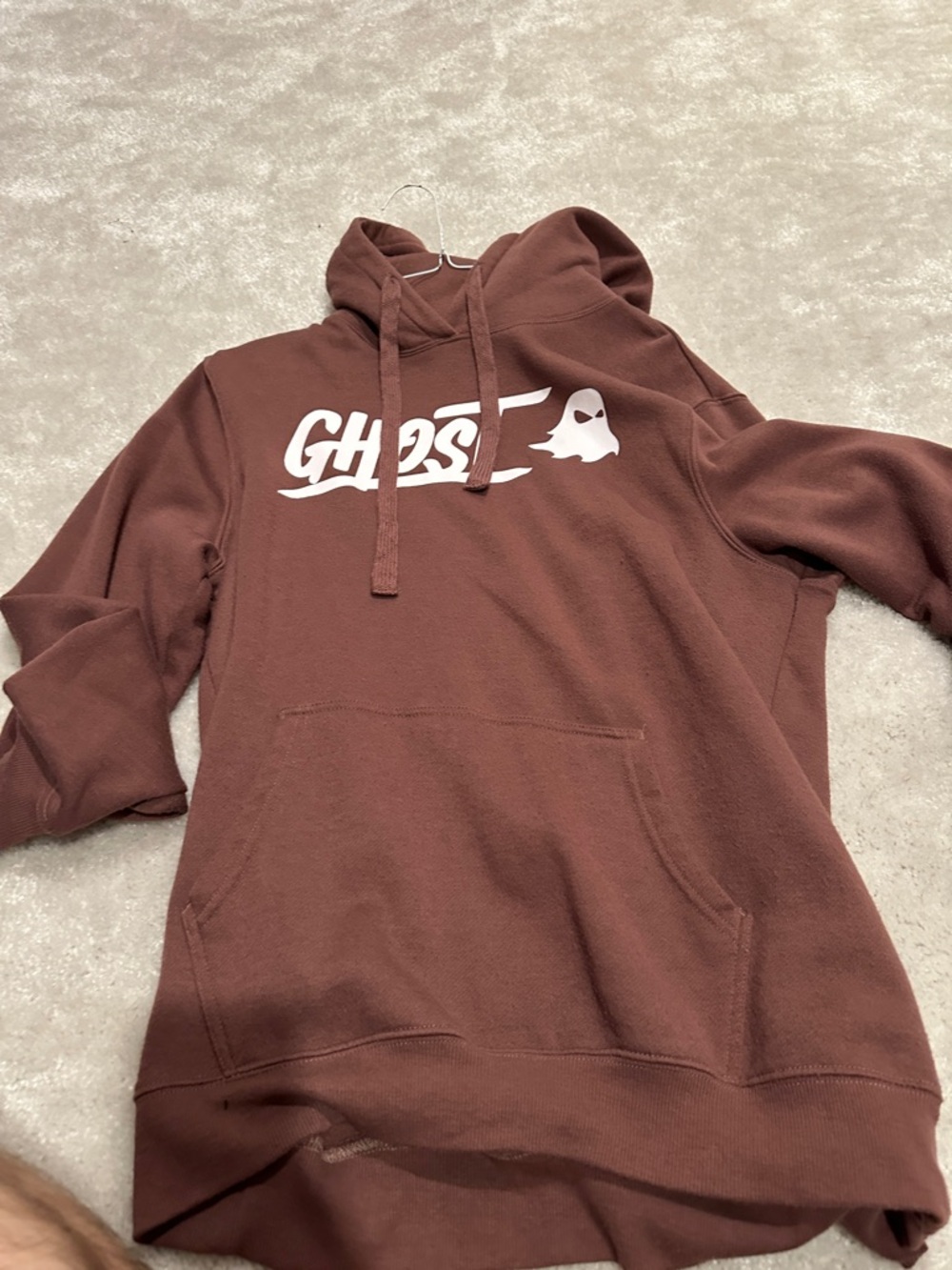 Ghost Lifestyle Graphic Maroon Hooded Pullover Sweater